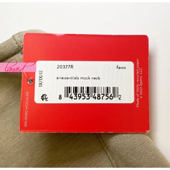 Spanx AirEssentials Sleeveless Mock Neck Top Fawn Tan Caramel Turtleneck Tank 1X - Picture 6 of 9